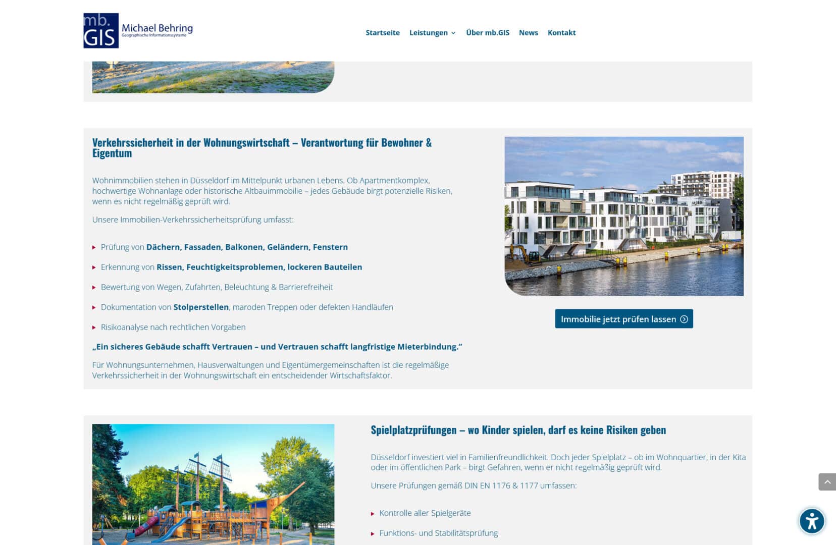 Verkehrssicherheitsprüfungen Local SEO Seite Düsseldorf 